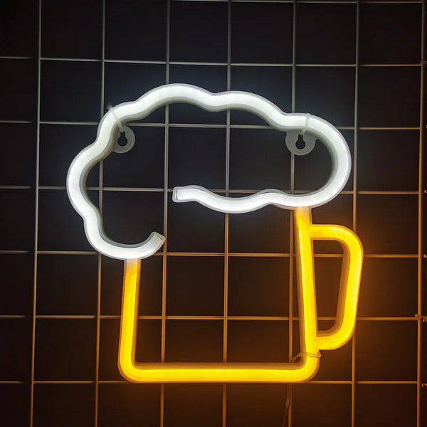 Bier-LED-Neonlicht, USB- oder batteriebetrieben – für Hobbyraum, Gaming-Zimmer, Hochzeiten, Bars, Geburtstage